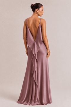Sexy Elegant Satin Side High Slit Maxi Dress