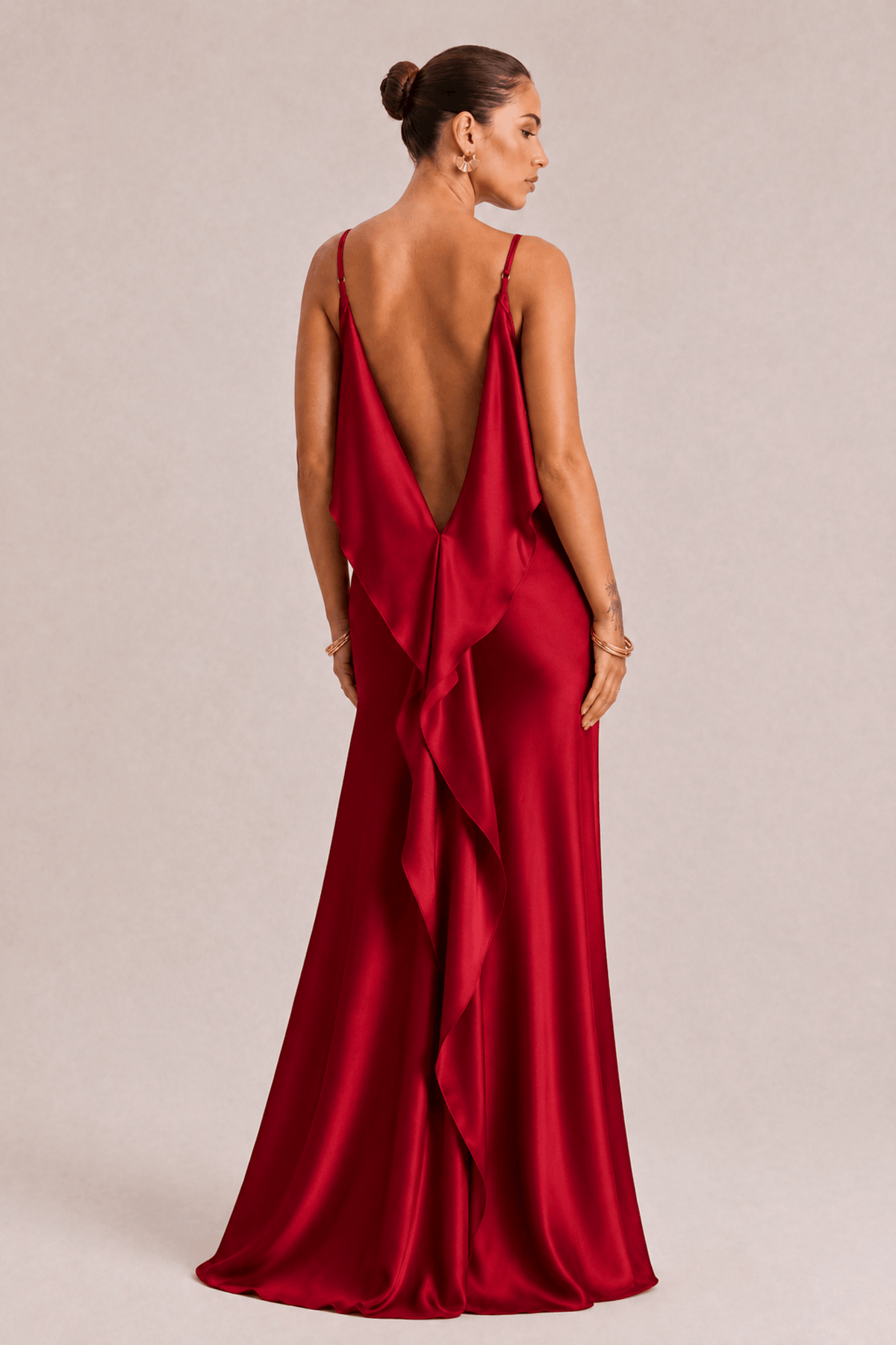 Sexy Elegant Satin Side High Slit Maxi Dress