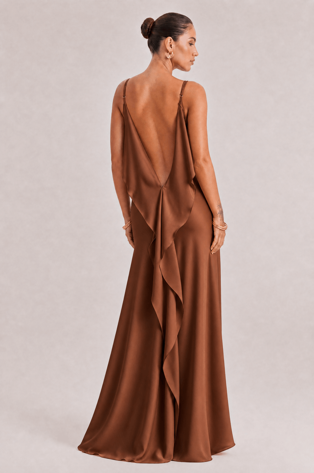 Sexy Elegant Satin Side High Slit Maxi Dress