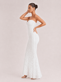 Retro Palace Style And Modern Sexy Tailoring Fusion Tube-length Fishtail Lace Dress